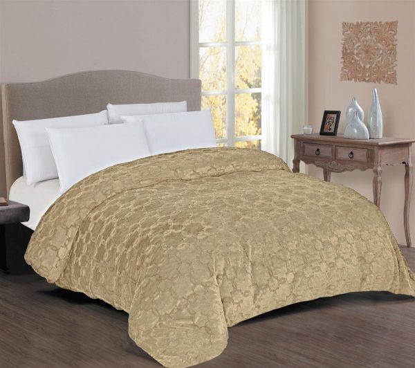 Κουβερτοπάπλωμα Γούνα-Sherpa 730 gsm 1830 Beige 220X240 100% Polyester