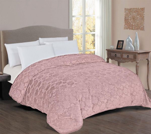 Κουβερτοπάπλωμα Γούνα-Sherpa 730 gsm 1830 English Rose 220X240 100% Polyester