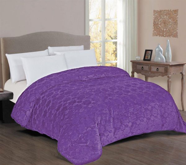 Κουβερτοπάπλωμα Γούνα-Sherpa 730 gsm 1830 Purple 220X240 100% Polyester