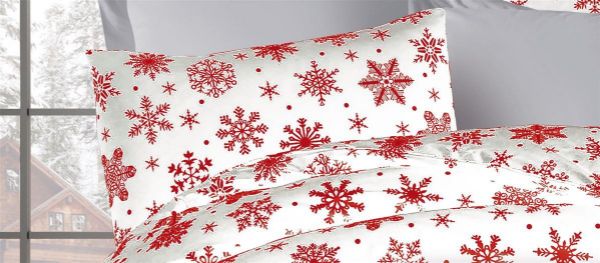 ΜΑΞΙΛΑΡΟΘΗΚΗ ΕΜΠΡΙΜΕ Snowflake 462 50X70 White-Red 70/30 Cott/Pol