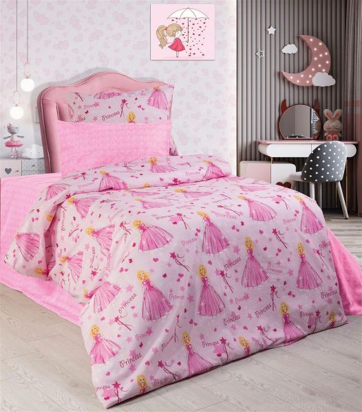 ΠΑΠΛΩΜΑΤΟΘΗΚΗ ΕΜΠΡΙΜΕ kids Princess 392 160X240 Pink 70/30 Cott/Pol