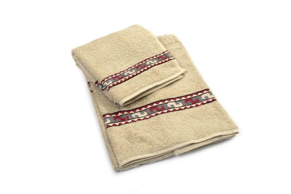 Πετσέτα Σετ 2 τεμ ZUCCHI 40X60,60X110 Jacquard Μπεζ 100% Cotton