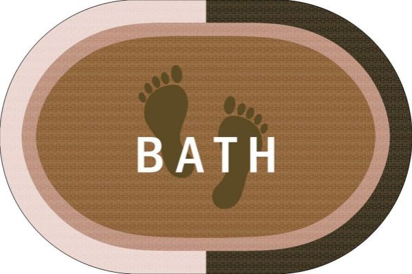 Πατάκι Μπάνιου Oval Αντιολισθητικό Bath 50X70 Beige 100% Polyester