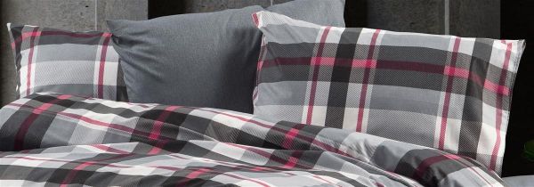 Μαξιλαροθήκη Εμπριμέ Εκάβη 424 50X70 Grey-Bordeaux 70/30 Cott/Pol