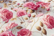 Αλέκιαστη Τραβέρσα Ψηφιακής Εκτύπωσης Roses 465 40X180 Grey-Pink 70/30 Cott/Pol