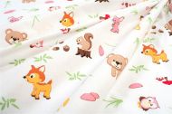 Σεντόνια Εμπριμέ Σετ 2 τεμ kids Forest Animals 571 160X240 White-Pink 100% Cotton