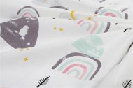 Σεντόνια Εμπριμέ Σετ 3 τεμ bebe Rainbow 575 120X160 White-Pink 100% Cotton