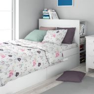 Σεντόνια Εμπριμέ Σετ 3 τεμ kids Rainbow 575 160X240 White-Pink 100% Cotton