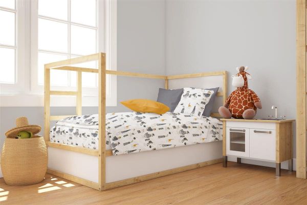 Παπλωματοθήκη Εμπριμέ bebe Seabirds 578 120X160 White-Grey 100% Cotton