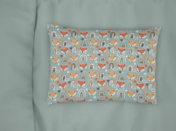 Μαξιλαροθήκη Εμπριμέ kids Fox 528 50X70 Pale Cyan 100% Cotton