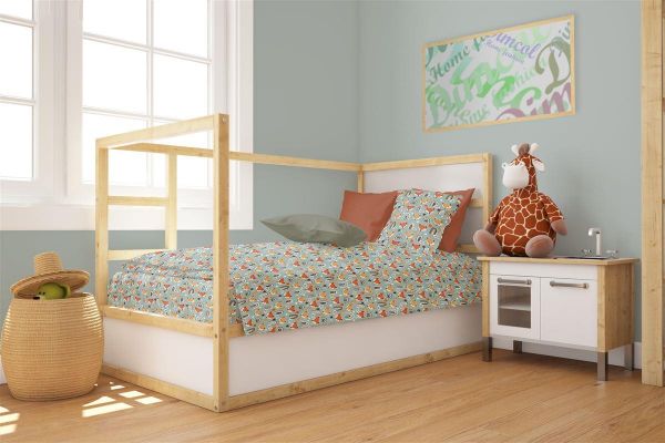 Πάπλωμα Εμπριμέ bebe Fox 528 120X160 Pale Cyan 100% Cotton
