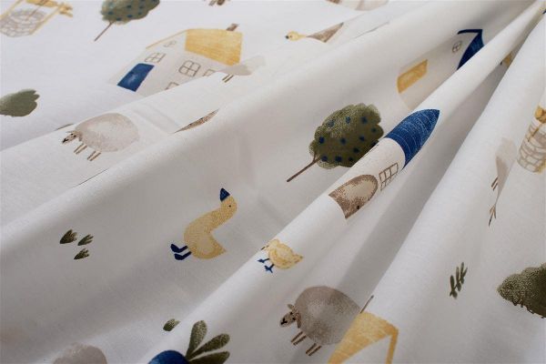 Σεντονάκι Λίκνου bebe Village 579 80X110 White-Green 100% Cotton