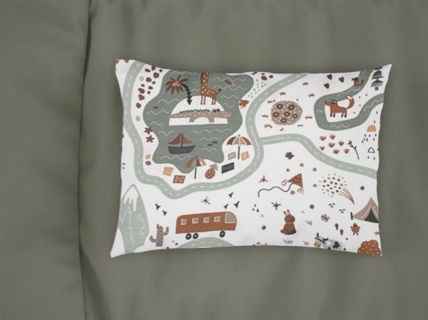 Μαξιλαροθήκη Εμπριμέ kids Countryside 580 50X70 White-Mint 100% Cotton