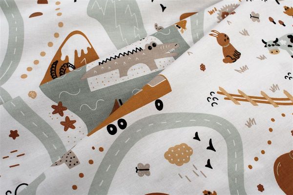 Πάνα Χασέ bebe Countryside 580 80X80 White-Mint 100% Cotton