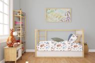 Κατωσέντονο Με Λάστιχο bebe Dinosaur 519 0,70X1,40X0,15 White-Blue 100% Cotton