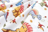 Κατωσέντονο Με Λάστιχο bebe Dinosaur 519 0,70X1,40X0,15 White-Blue 100% Cotton