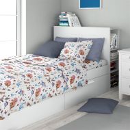 Σεντόνια Εμπριμέ Σετ 3 τεμ kids Dinosaur 519 160X240 White-Blue 100% Cotton