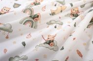 Κατωσέντονο Με Λάστιχο bebe Cloudy Bear 581 0,70X1,40X0,15 White-Olive 100% Cotton
