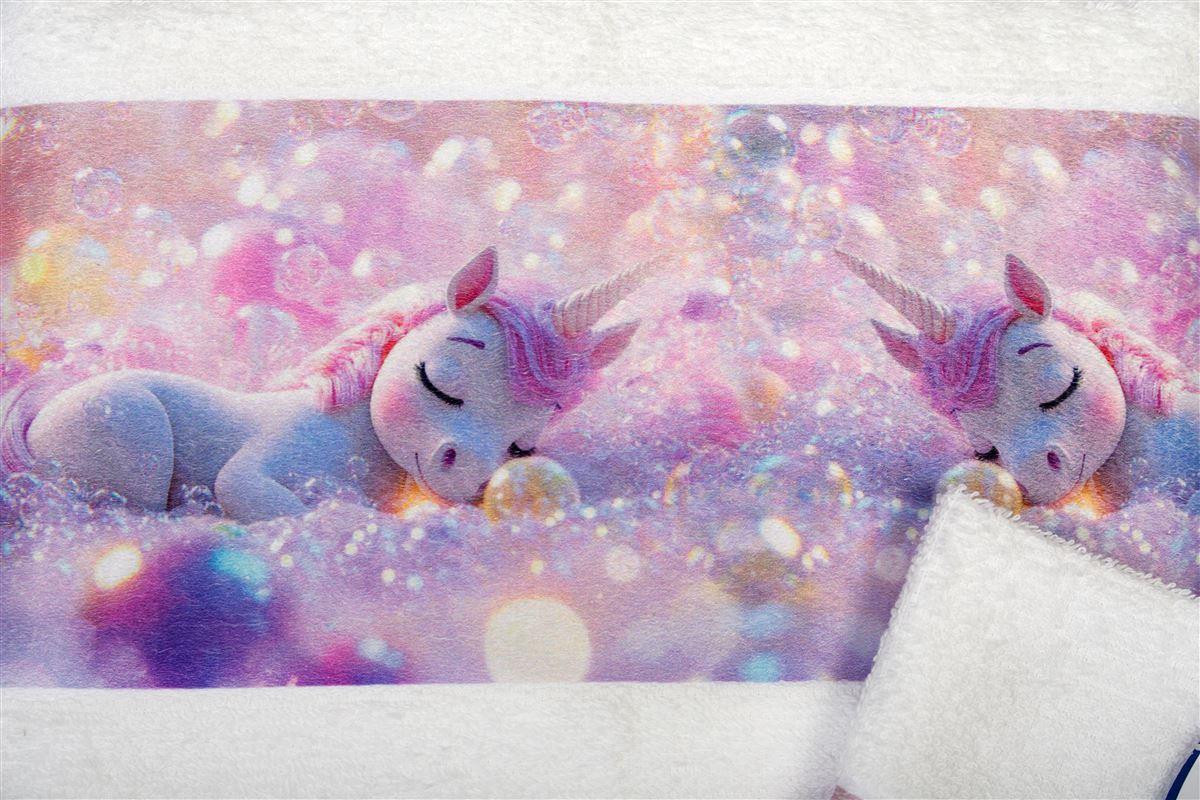 Πετσέτα Σετ 2 τεμ Με Ψηφιακή Εκτύπωση bebe Dreaming Unicorn 321 30X50,70X140 White 100% Cotton