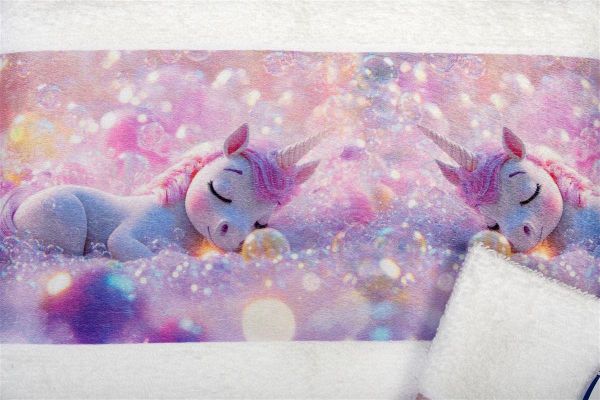 Πετσέτα Σετ 2 τεμ Με Ψηφιακή Εκτύπωση bebe Dreaming Unicorn 321 30X50,70X140 White 100% Cotton