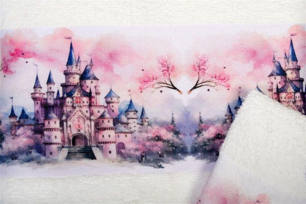 Πετσέτα Σετ 2 τεμ Με Ψηφιακή Εκτύπωση bebe Fairytale Castle 326 30X50,70X140 White 100% Cotton