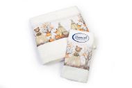 Πετσέτα Σετ 2 τεμ Με Ψηφιακή Εκτύπωση bebe Forest Animals 335 30X50,70X140 White 100% Cotton