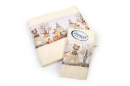 Πετσέτα Σετ 2 τεμ Με Ψηφιακή Εκτύπωση bebe Forest Animals 336 30X50,70X140 Ecru 100% Cotton