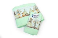 Πετσέτα Σετ 2 τεμ Με Ψηφιακή Εκτύπωση bebe Forest Animals 337 30X50,70X140 Mint 100% Cotton