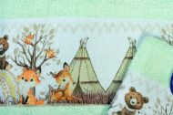 Πετσέτα Σετ 2 τεμ Με Ψηφιακή Εκτύπωση bebe Forest Animals 337 30X50,70X140 Mint 100% Cotton