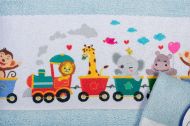 Πετσέτα Σετ 2 τεμ Με Ψηφιακή Εκτύπωση bebe Train 345 30X50,70X140 Sky Blue 100% Cotton