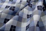 Αλέκιαστο Σετ 2 τεμ Τραπεζομάντηλο Checkered 468 140X300 & Τραβέρσα 40X300 Blue 70/30 Cott/Pol
