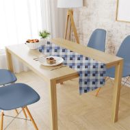Τραβέρσα Αλέκιαστη Checkered 468 40X180 Blue 70/30 Cott/Pol