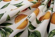 Τραπεζομάντηλο Αλέκιαστο Oranges 474 140X180 White-Orange 70/30 Cott/Pol