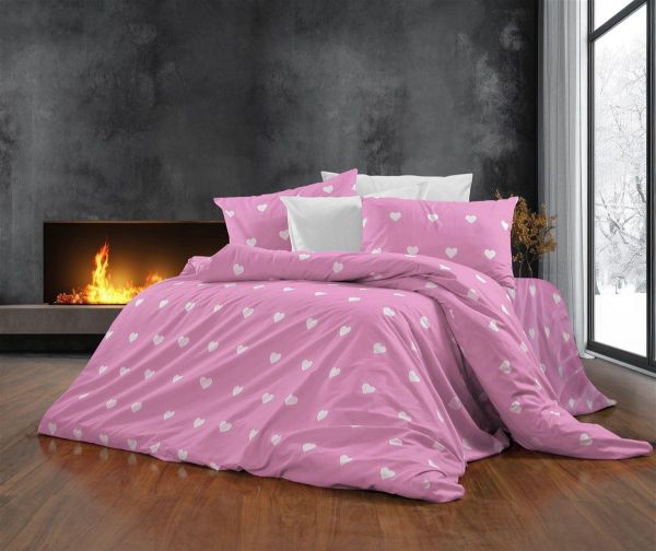 Πάπλωμα Εμπριμέ Αίσθησις 608 220X240 Pink 70/30 Cott/Pol