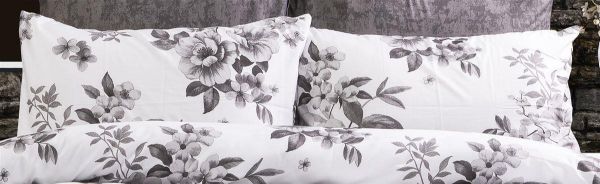 Μαξιλαροθήκη Εμπριμέ Βερονίκη 487 50X70 White-Grey 70/30 Cott/Pol