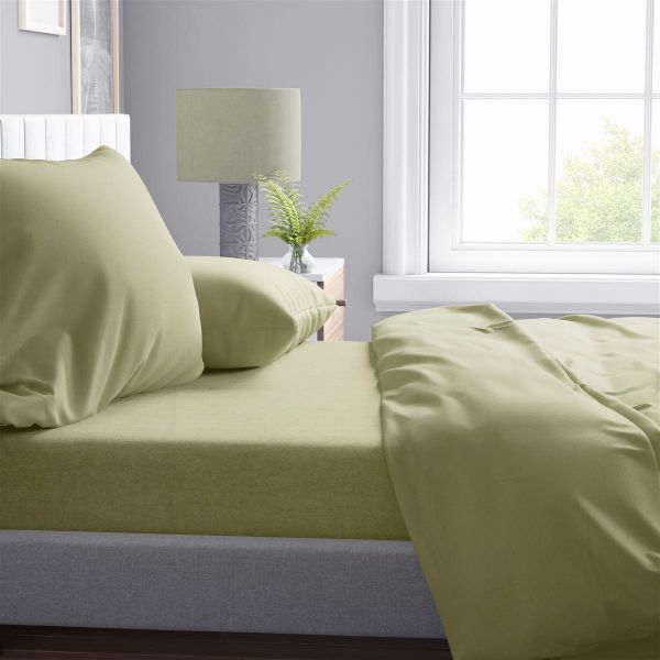Σεντόνια Σετ 4 τεμ Solid 504 220X240 Olive 100% Cotton
