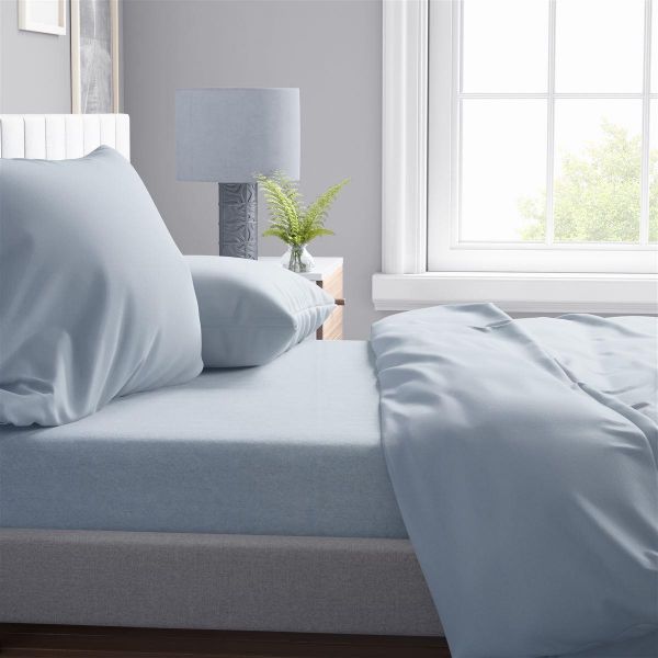 Σεντόνια Σετ 4 τεμ Solid 505 220X240 Light Blue-Grey 100% Cotton