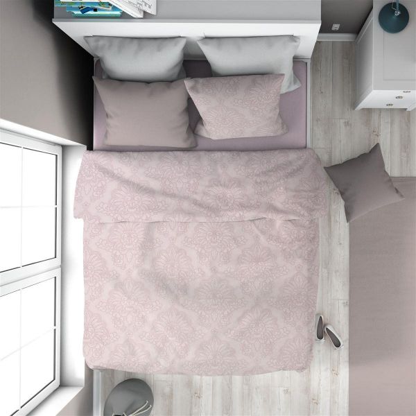 Παπλωματοθήκη Εμπριμέ Άρτεμις 706 160X240 Light Purple 100% Cotton