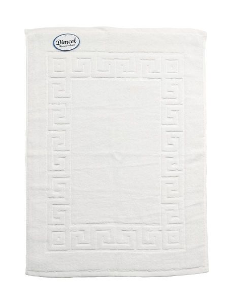 Ξενοδοχειακό Πατάκι Μπάνιου 700 gr/m² Jacquard Μαίανδρος 50X70 Λευκό 100% Cotton