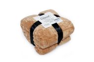 Κουβέρτα Coral Fleece Jacquard Brick 02 220X240 Beige 100% Polyester