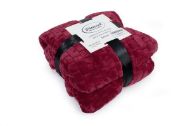 Κουβέρτα Coral Fleece Jacquard Brick 04 160X220 Bordeaux 100% Polyester