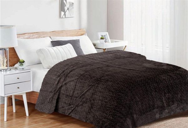 Κουβέρτα Coral Fleece Jacquard Brick 08 220X240 Grey-Black 100% Polyester