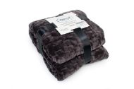 Κουβέρτα Coral Fleece Jacquard Brick 08 220X240 Grey-Black 100% Polyester