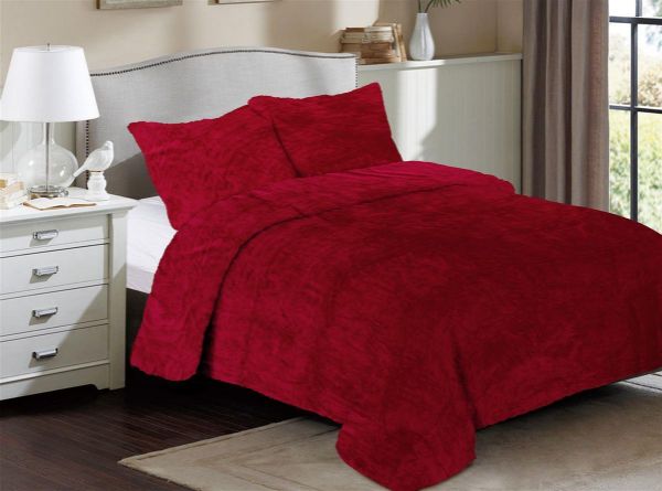 Κουβέρτα Coral Fleece Solid 04 160X220 Bordeaux 100% Polyester