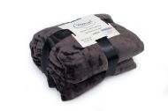 Κουβέρτα Coral Fleece Solid 08 160X220 Grey-Black 100% Polyester
