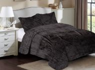 Κουβέρτα Coral Fleece Solid 08 220X240 Grey-Black 100% Polyester