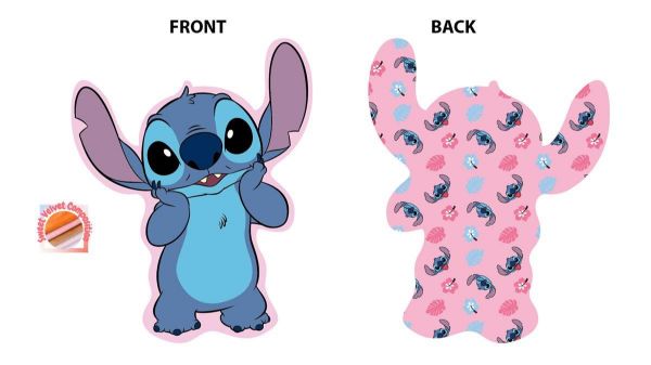 Mini Μαξιλάρι 3D AOP Disney Home Stitch 90 20 cm Pink 100% Velboa