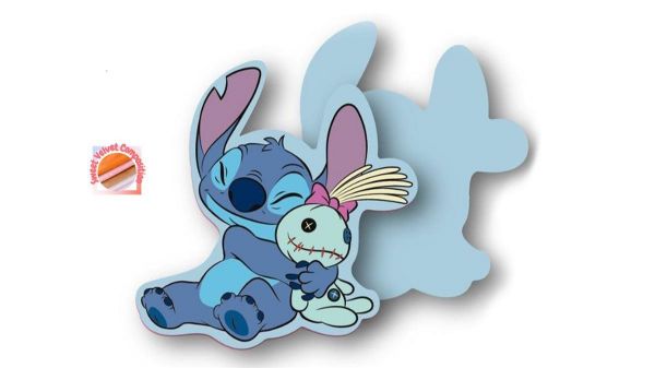 Mini Μαξιλάρι 3D Disney Home Stitch 84 15 cm Sky Blue 100% Velboa