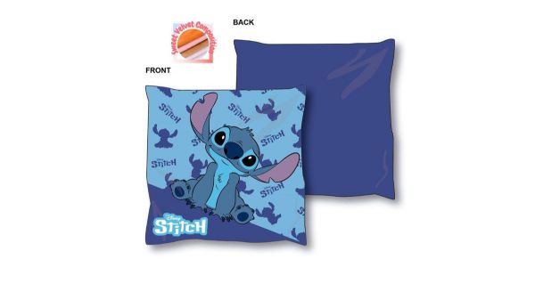 Βελούδινο Μαξιλάρι Disney Home Stitch 04 38X38 Blue 100% Velboa