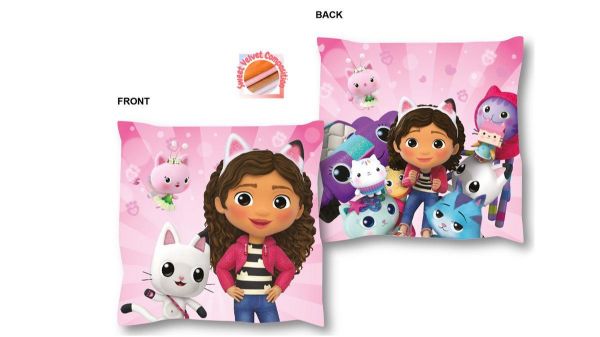 Βελούδινο Μαξιλάρι DreamWorks Gabby's Dollhouse 03 38X38 Pink 100% Velboa